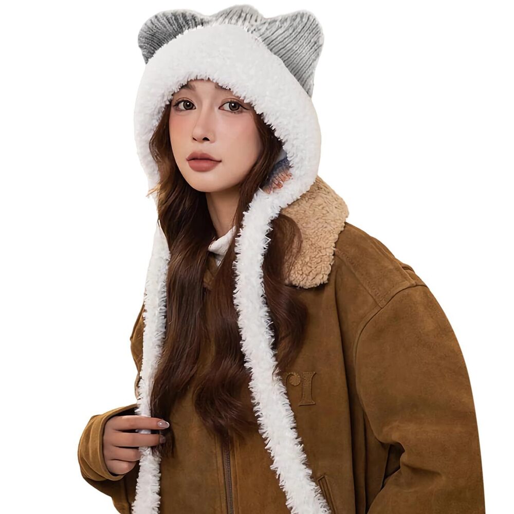 9520 Winter Sherpa Beanie Hats Knit Ear Flaps Peruvian Cover Ears Fleece